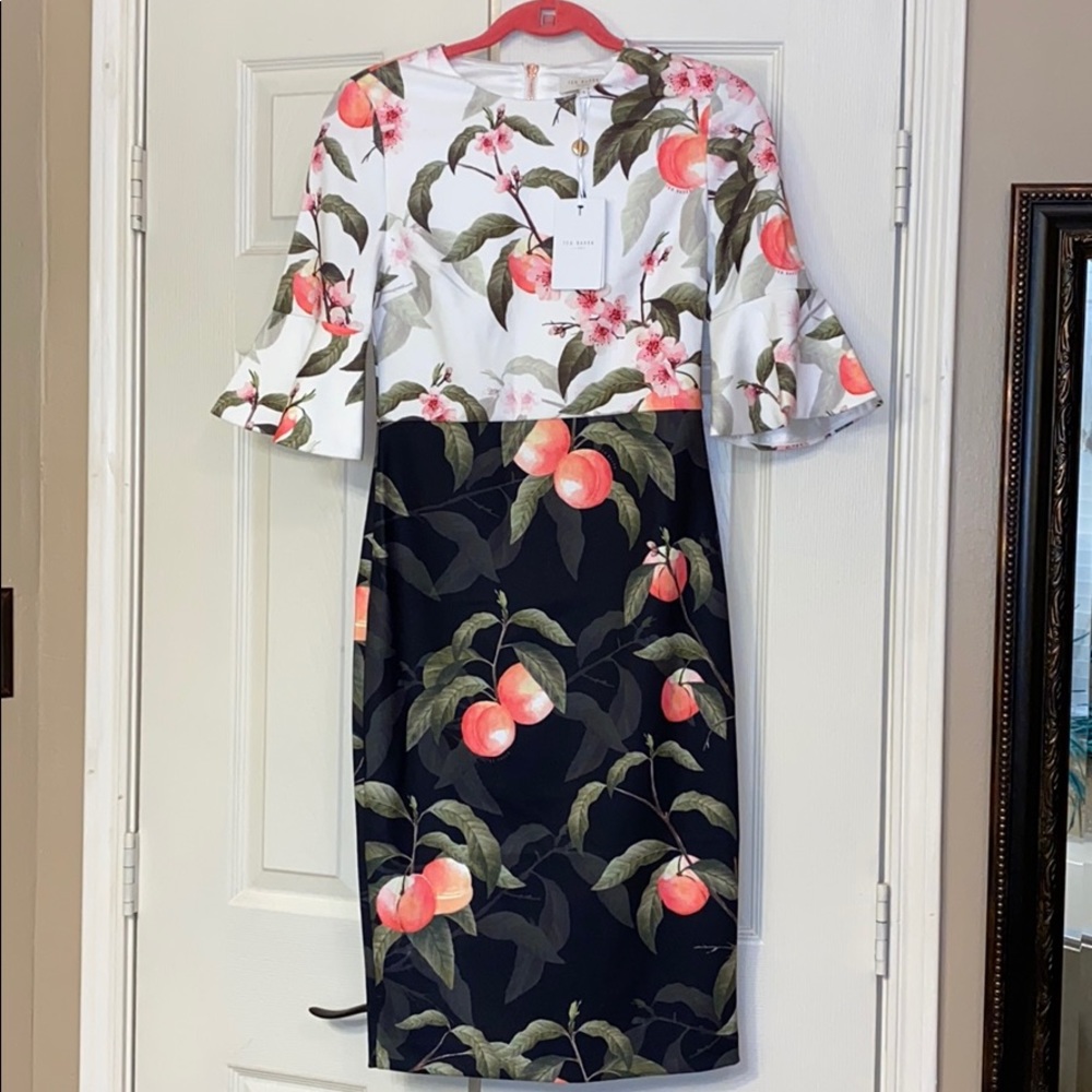 Ted Baker London Areea Peach Blossom Dress Size 1